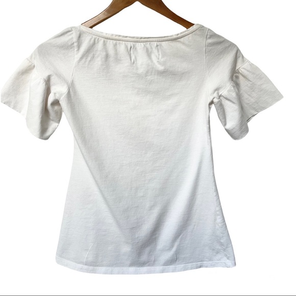 Zara organics basics, size small, white shirt, bell sleeves, form fitting - Picture 2 of 2